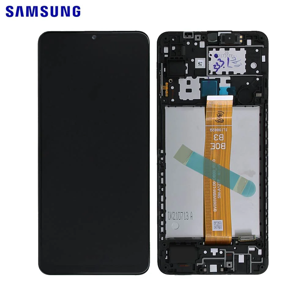 SAMSUNG DISPLAY A127F A12 NACHO WITH FRAME BLACK
