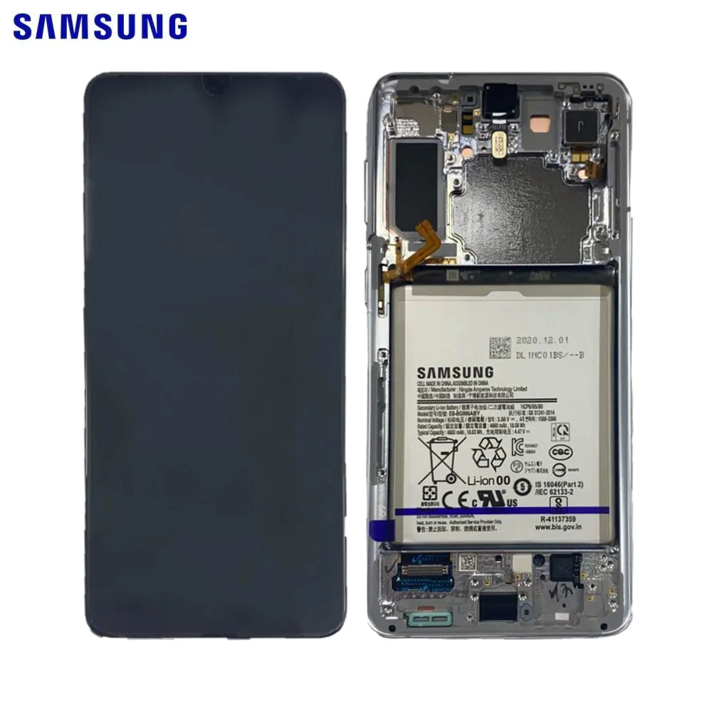 SAMSUNG DISPLAY G996B S21 PLUS WITH FRAME AND BATTERY PHANTOM SILVER