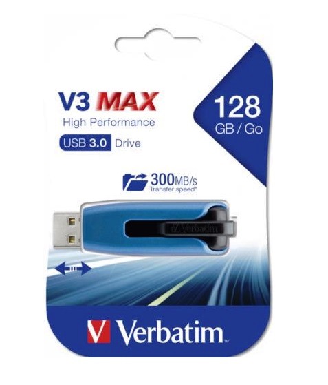VERBATIM PEN DRIVE 128 GB V3 MAX STORE'N'GO USB3.0 (49808) BLU