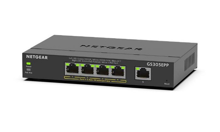 NETGEAR SWITCH RETE 5 PORTE 10/100/1000 GS305EPP-100PES POE
