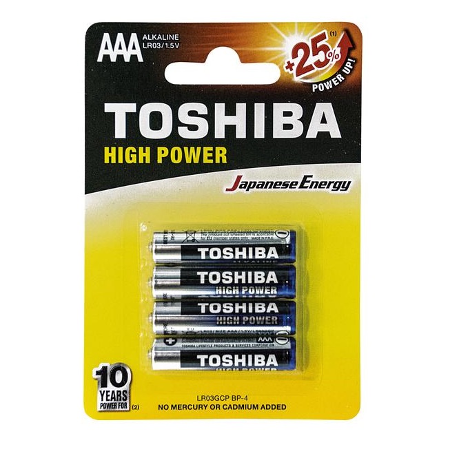 TOSHIBA BATTERIE ALCALINE MINISTILO LR03 AAA CONF.4 PZ (TOS03)