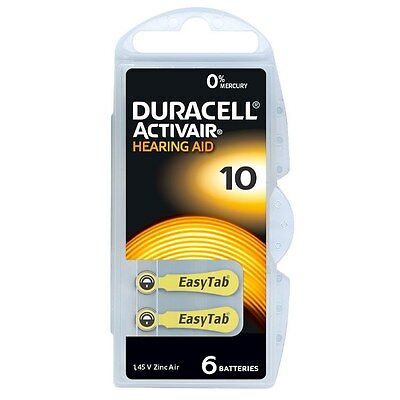 DURACELL BATTERIE ACTIVAIR HEARING AID 10 PER APPARECCHI ACUSTICI (6 PEZZI)