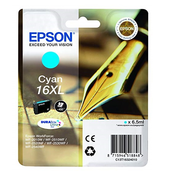 EPSON CARTUCCIA ORIGINALE N.16XL (C13T16324012) CIANO