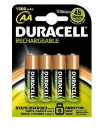 DURACELL BATTERIE RICARICABILI STILO AA 1300MAH CONF. 4PZ