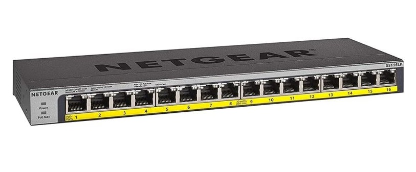 NETGEAR SWITCH RETE 16 PORTE 10/100/1000 GS116LP-100EUS POE